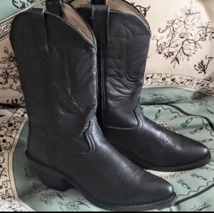 Durango 11" 3 Row Shaft Stitch Western Black Leather Cowgirl Boots 8M RD4100